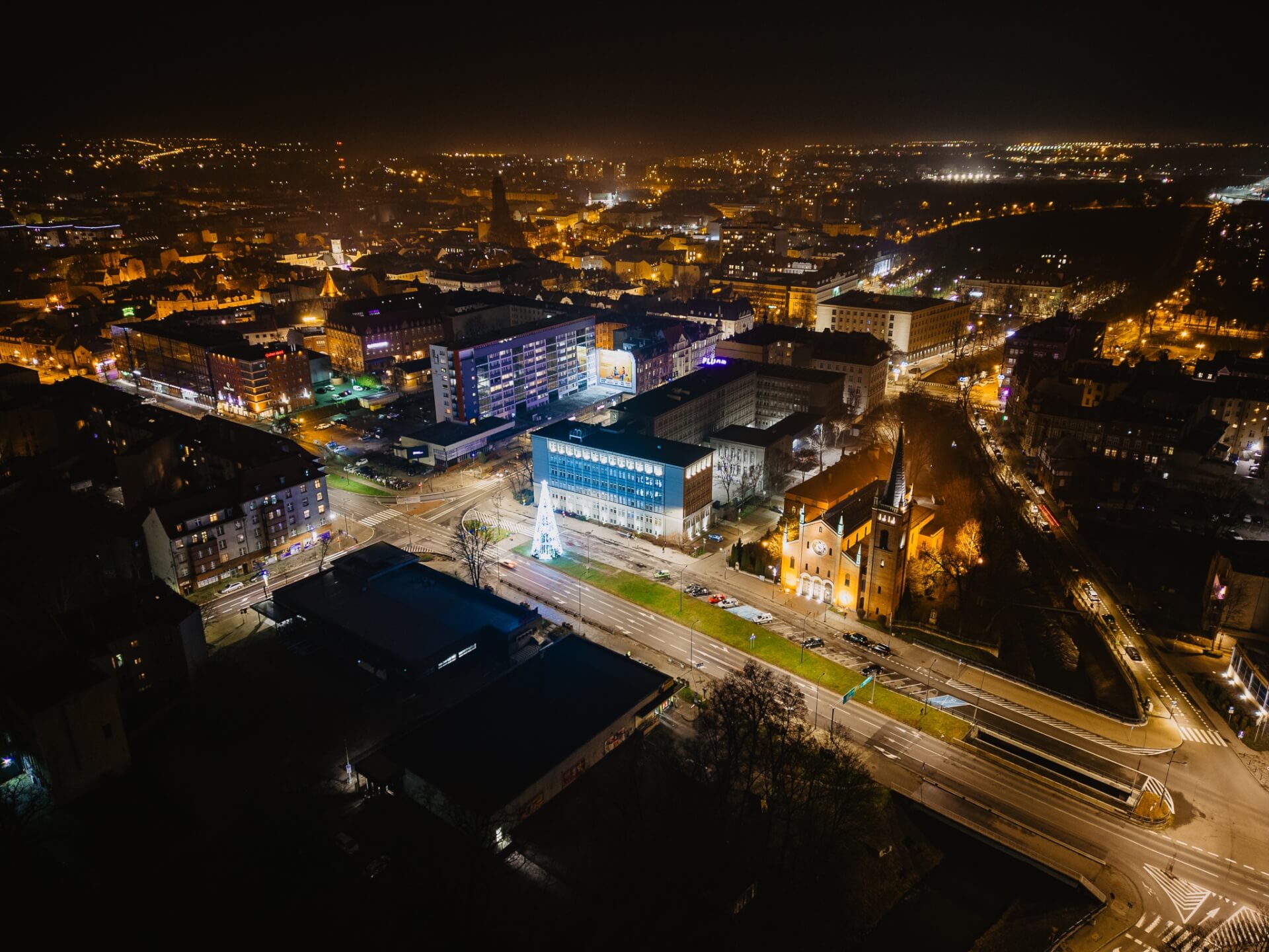 Gliwice nocą