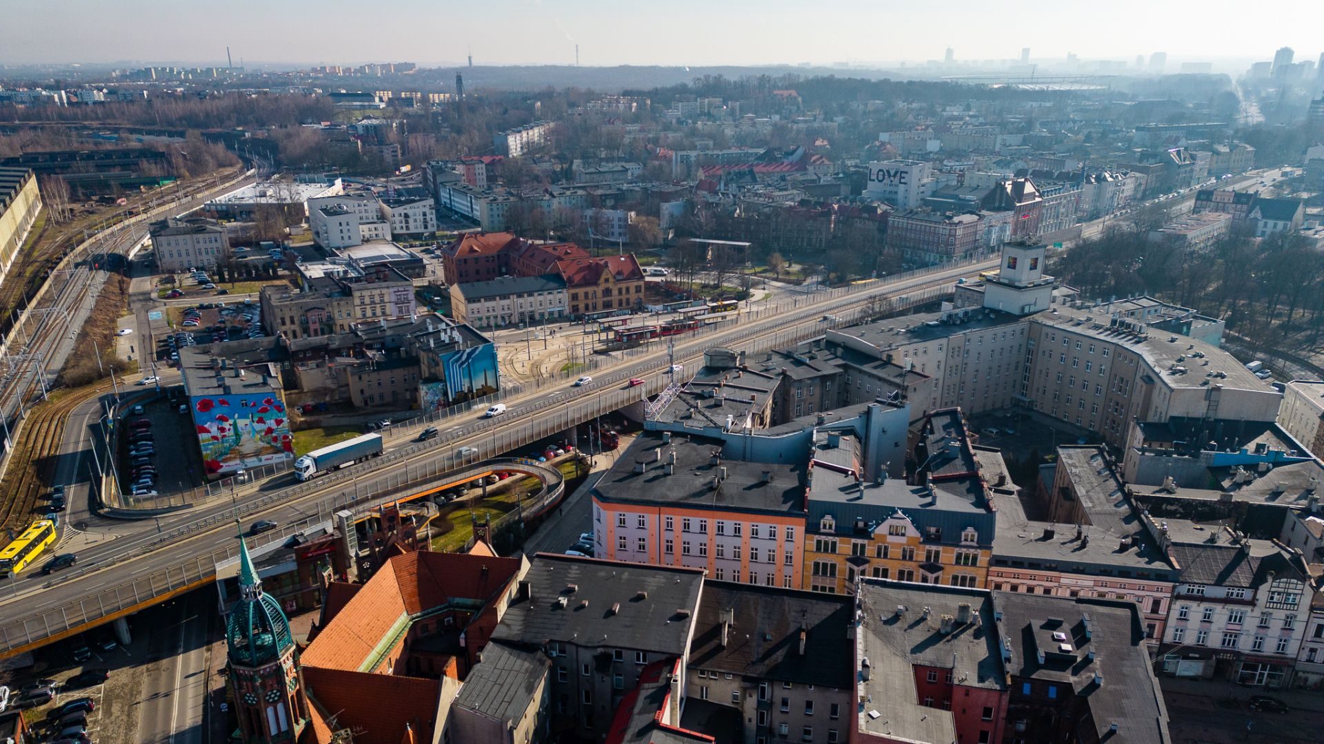 Chorzow prace na linii kolejowej i tramwajowej