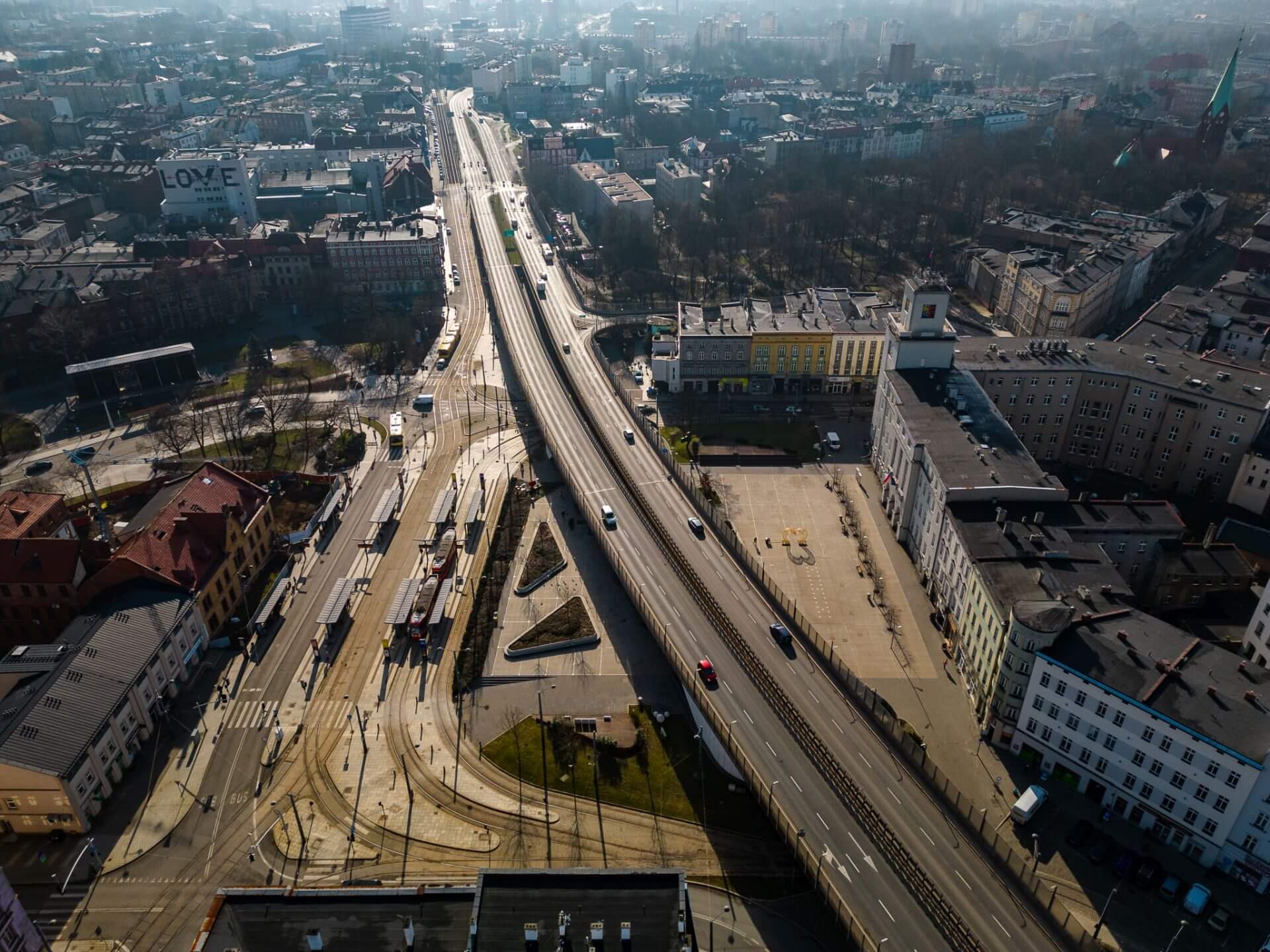 Chorzow prace na linii kolejowej i tramwajowej