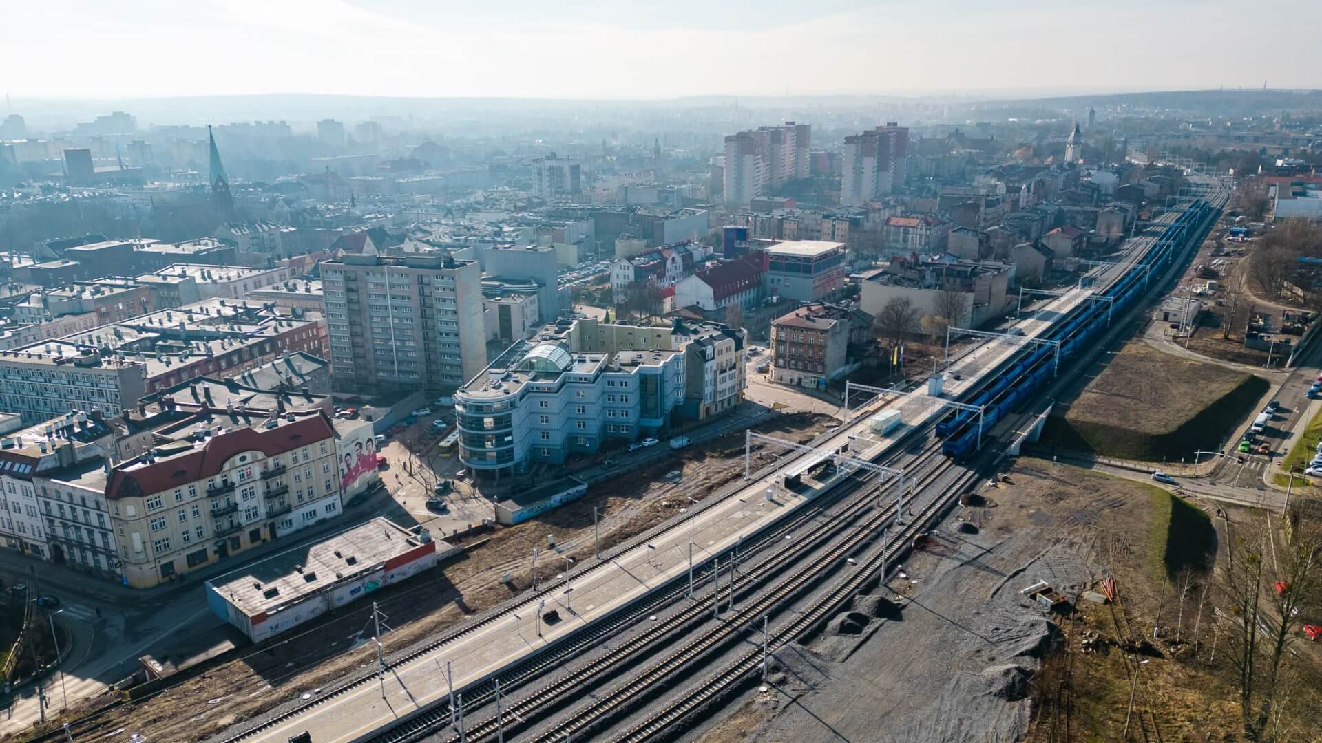 Chorzow prace na linii kolejowej i tramwajowej