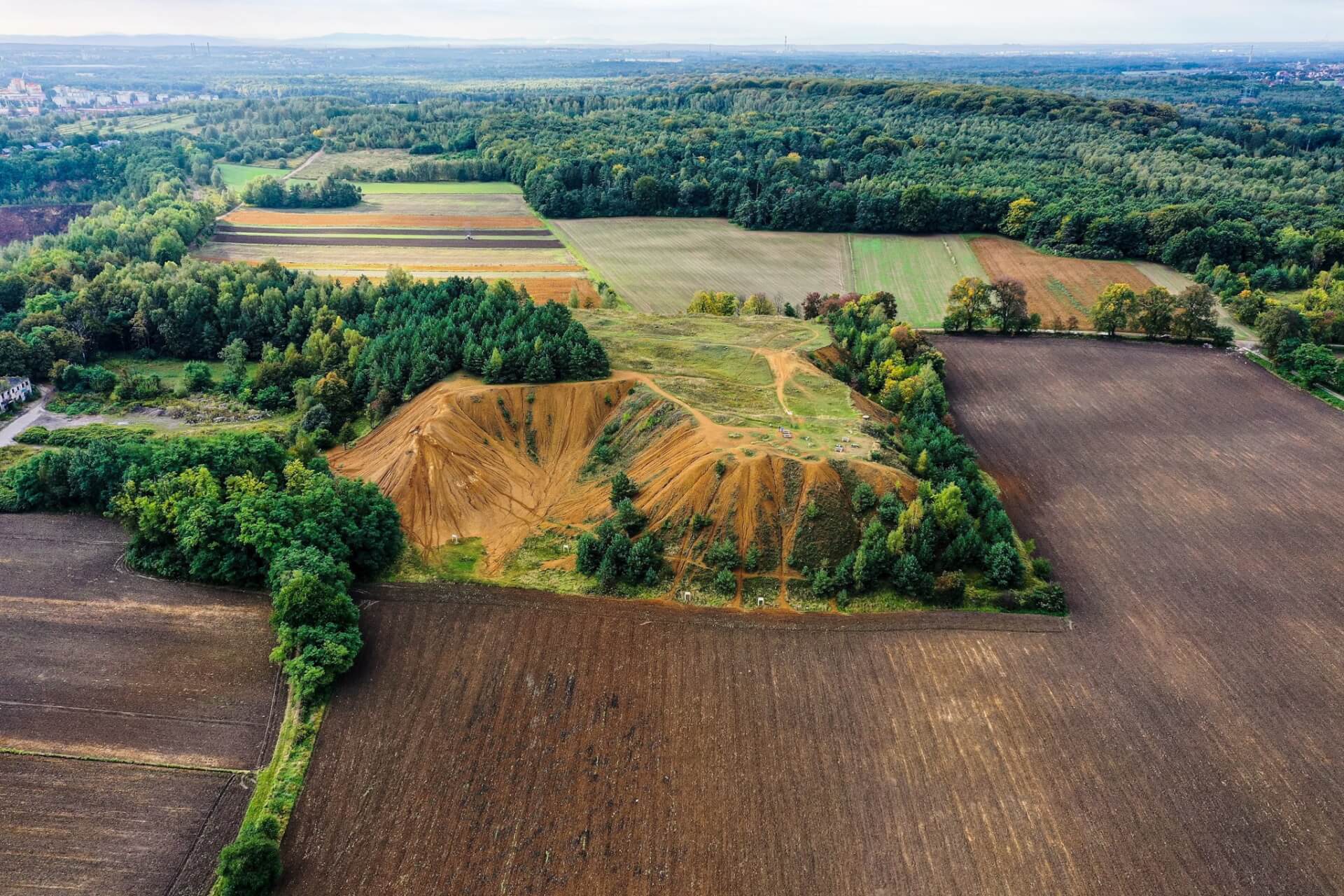 Hałda Popłuczkowa widziana z powietrza