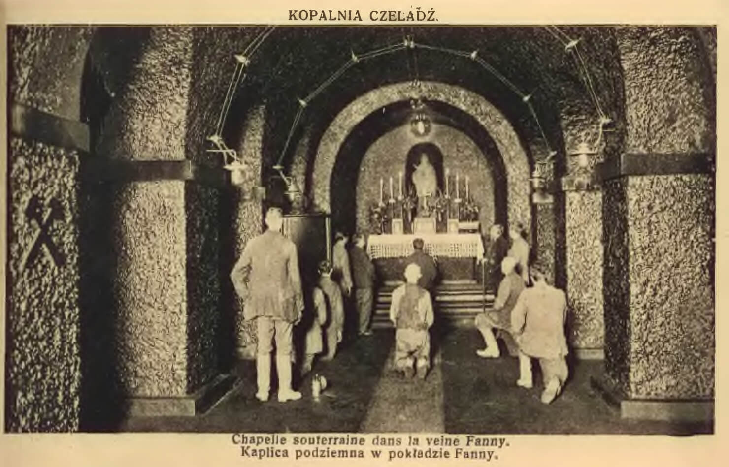 Kaplica podziemna w pokładzie Fanny kopalni Czeladź, rok 1929