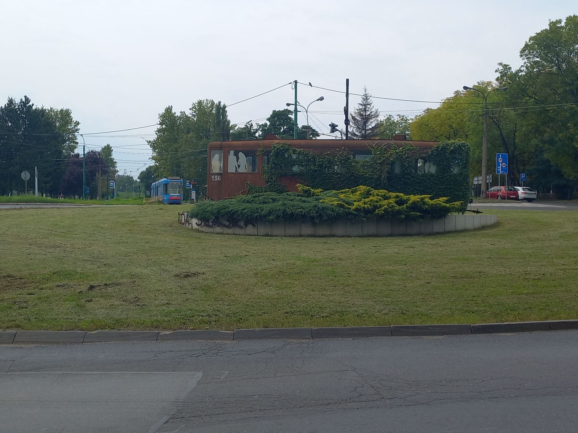 Ruda Śląska Chebzie Tramwaj na rondzie