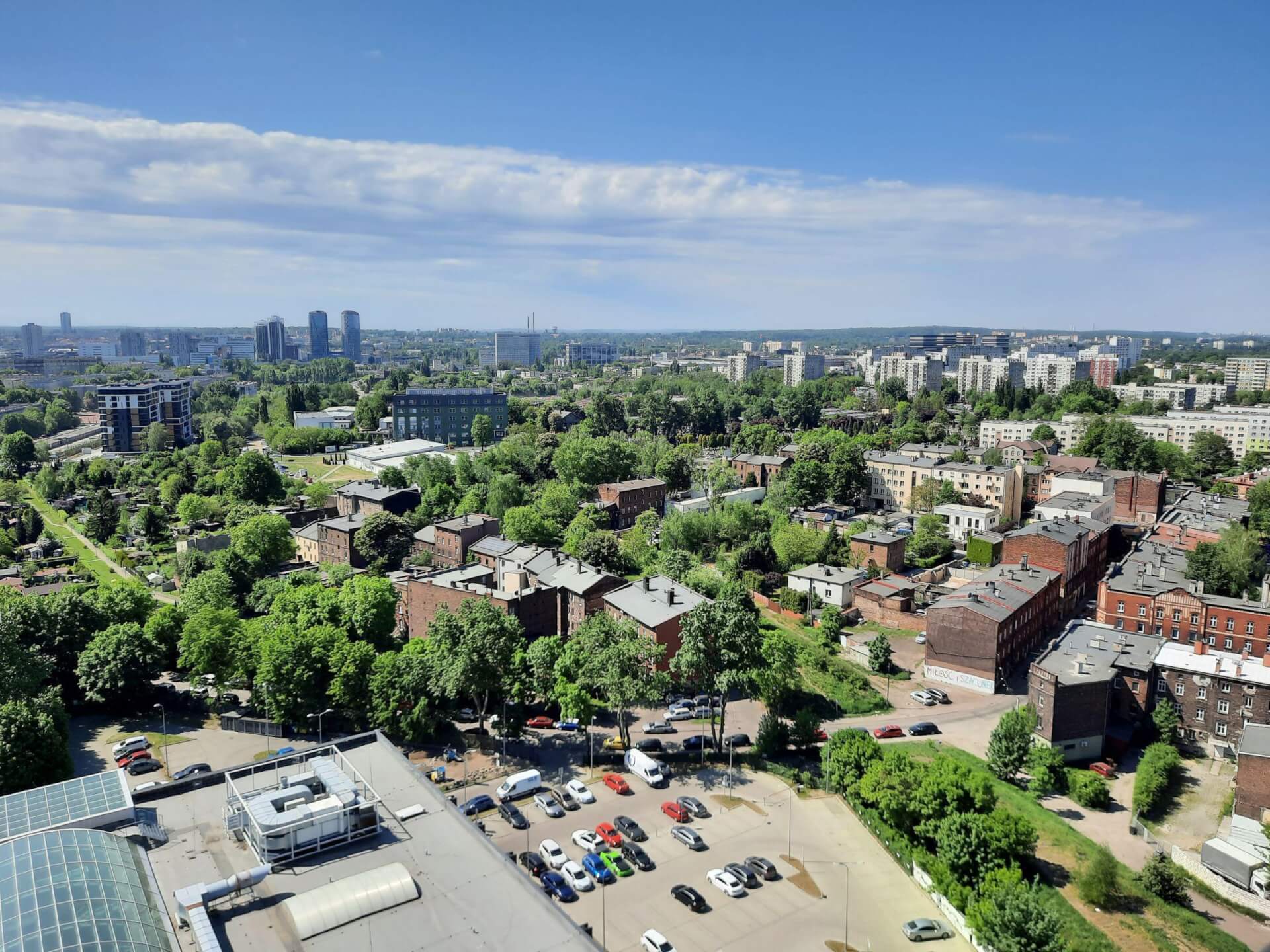 Widok z dachu biurowca DL Tower Katowice