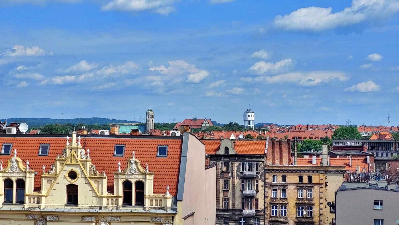 Widok z tarasu Gloria Palast w Bytomiu