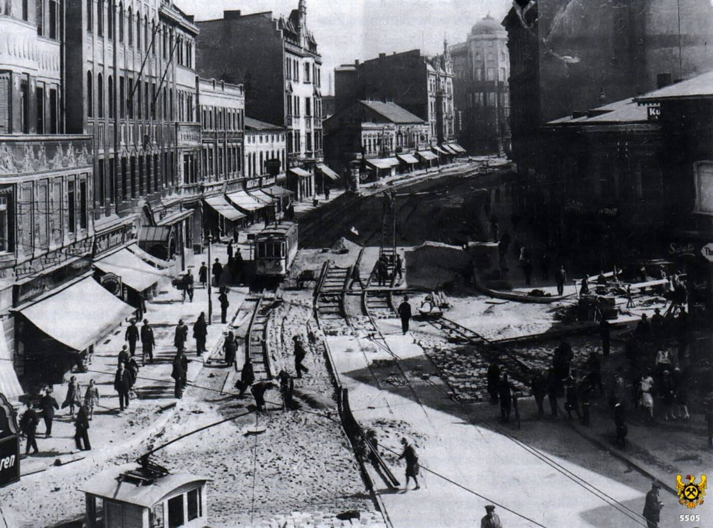 Zabrze ul Wolności 1928 przebudowa torowiska