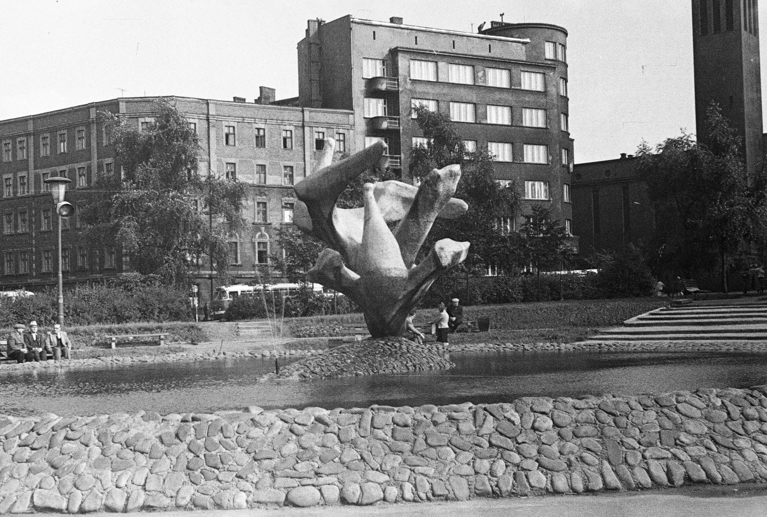 Katowice archiwalne plac andrzeja lata60 fortepan