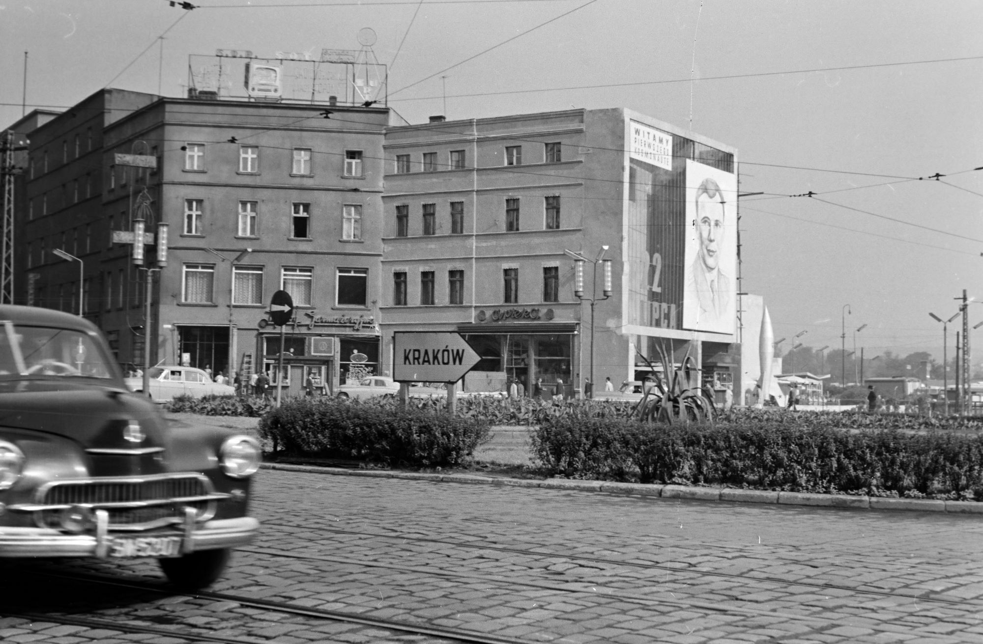 Katowice lata60 archiwalne rynek fortepan