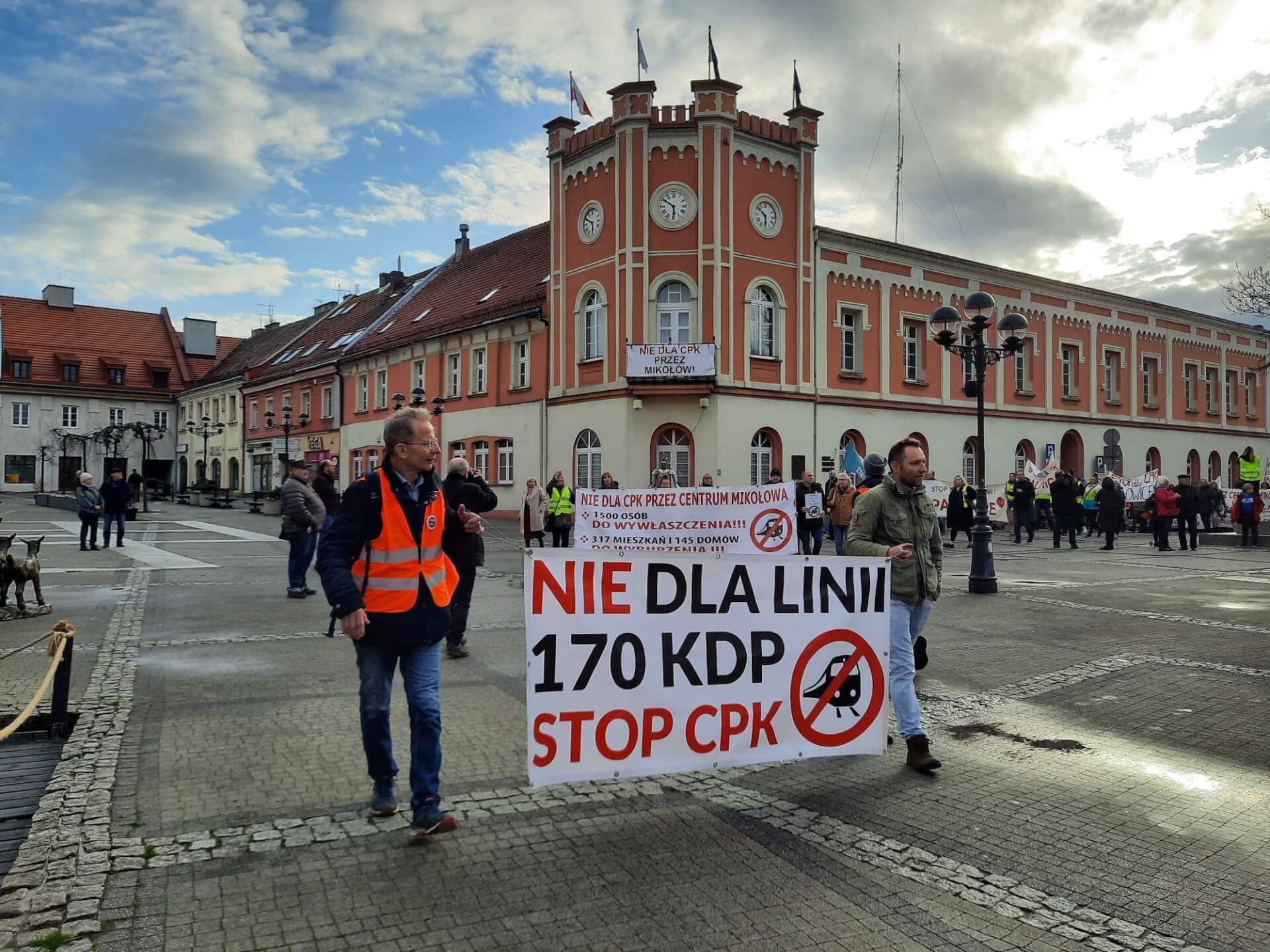 Protest w Mikołowie przeciwko CPK