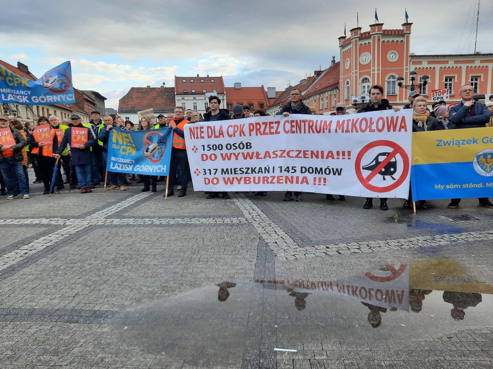 Protest w Mikołowie przeciwko CPK