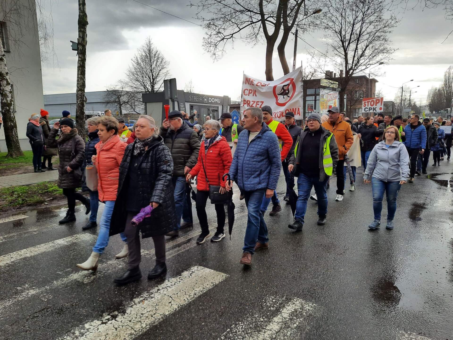 Protest w Mikołowie przeciwko CPK