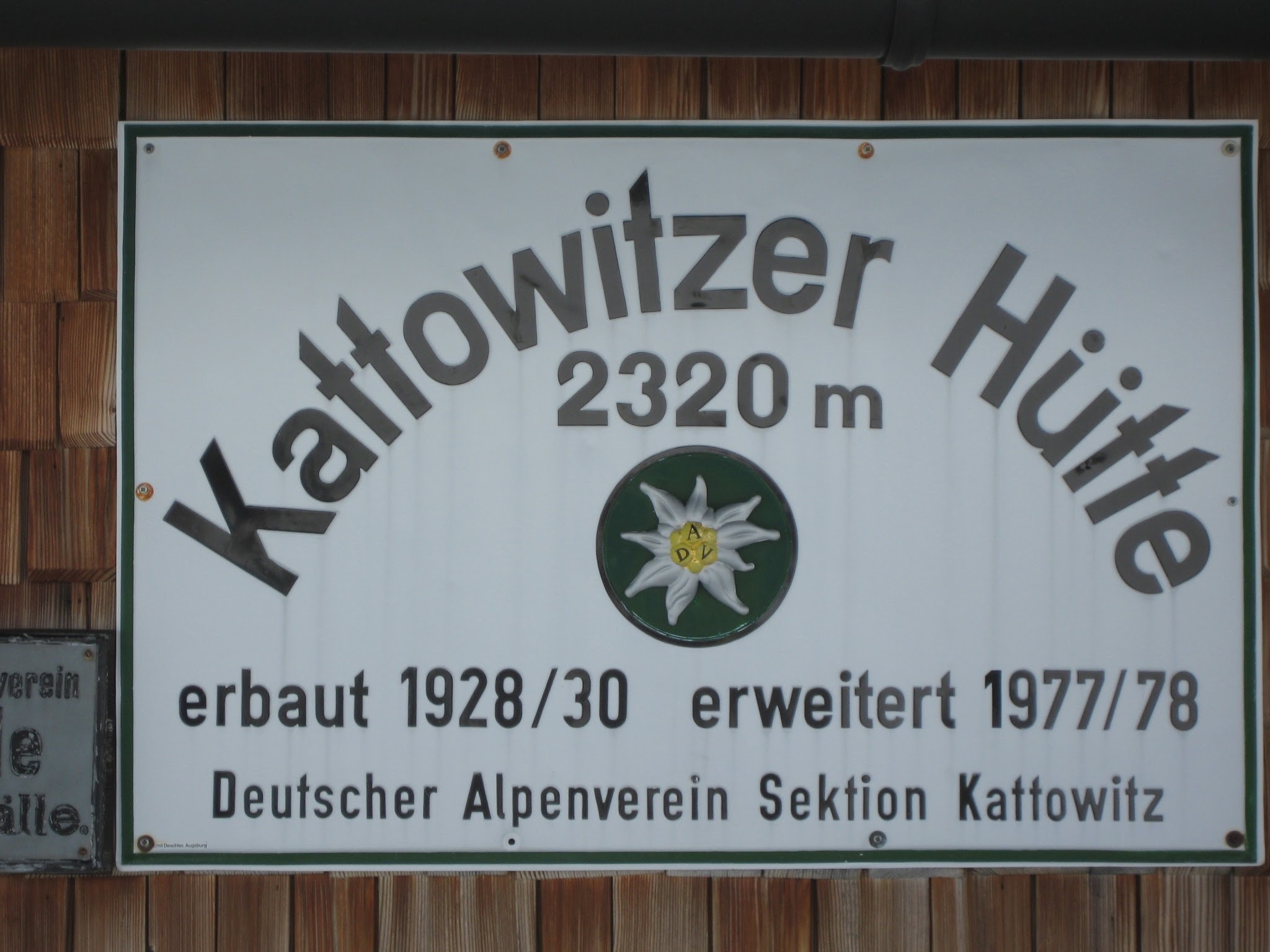 Kattowizer Hutte Alpy tabliczka