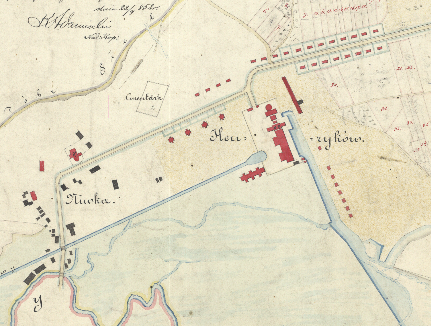 Mapa Niwki i Henrykowa. Rok 1852.