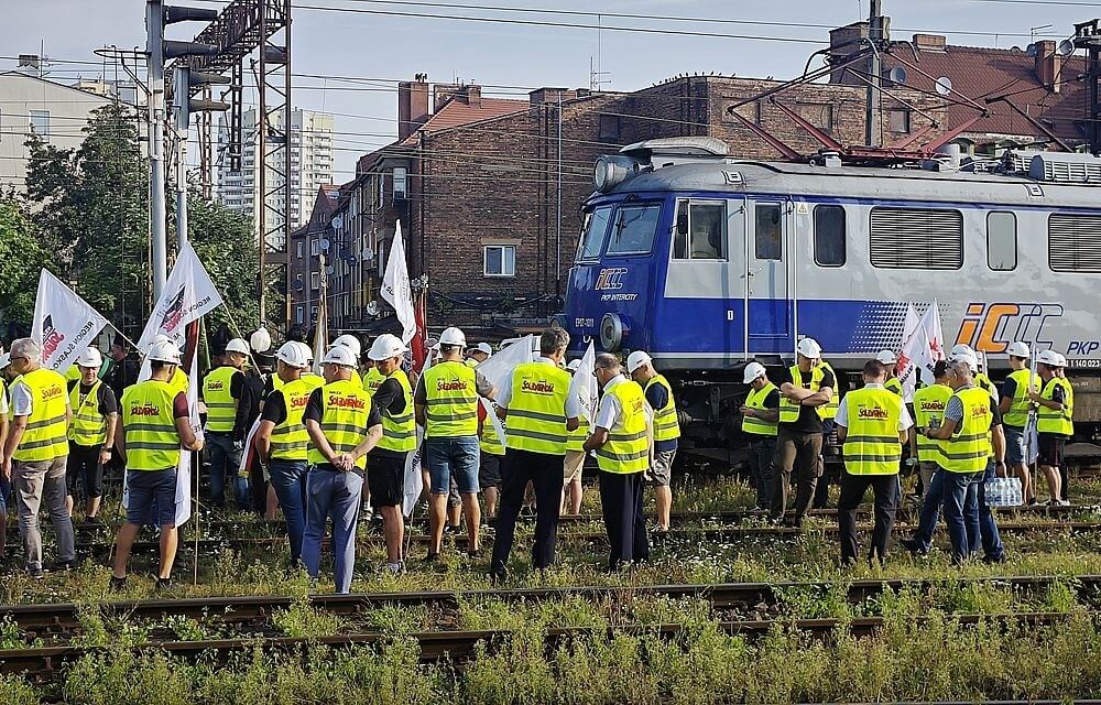 Protest Katowice zwiazkowcy Solidarnosc