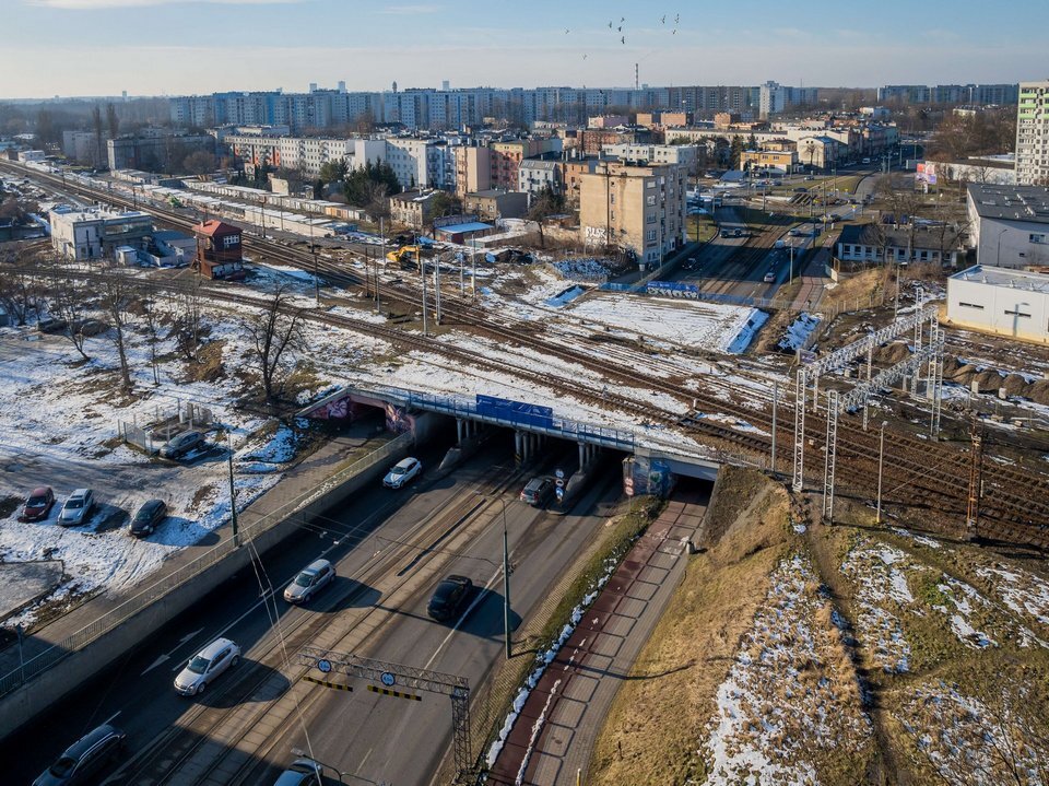 Sosnowiec. Przebudowa stacji Sosnowiec Główny. Styczeń 2025.