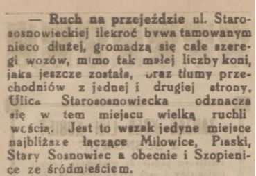 Sosnowiec. Artykuł: "O przejeździe kolejowym na ulicy Starososnowieckiej".