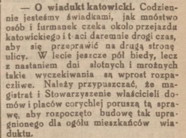 Sosnowiec. Artykuł: "O wiadukcie katowickim".