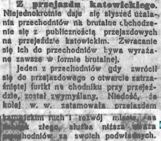 Sosnowiec. Artykuł: "Porządki na przejeździe katowickim".