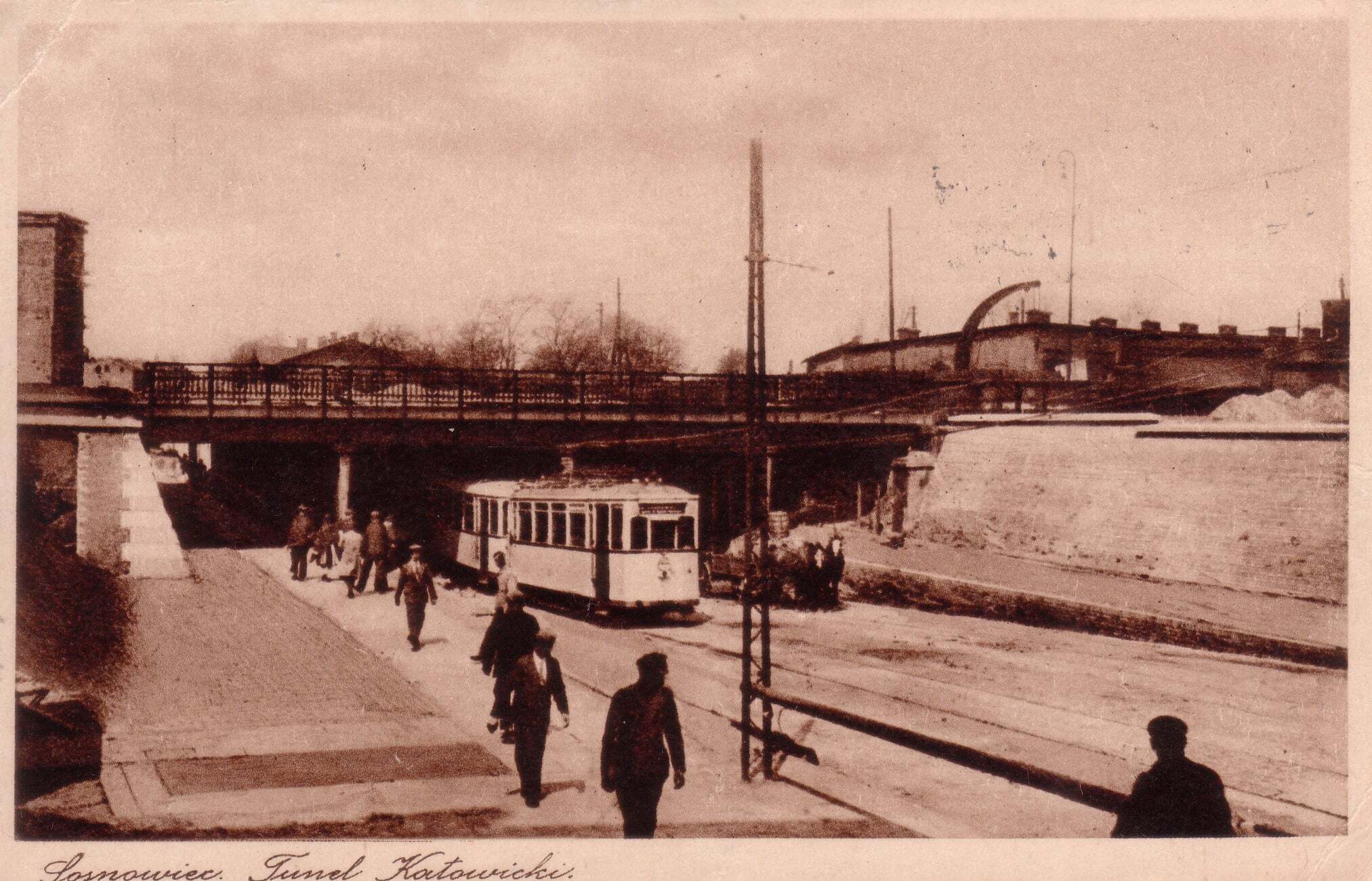 Sosnowiec. Tunel katowicki. Tramwaj z Katowic. Po roku 1931.