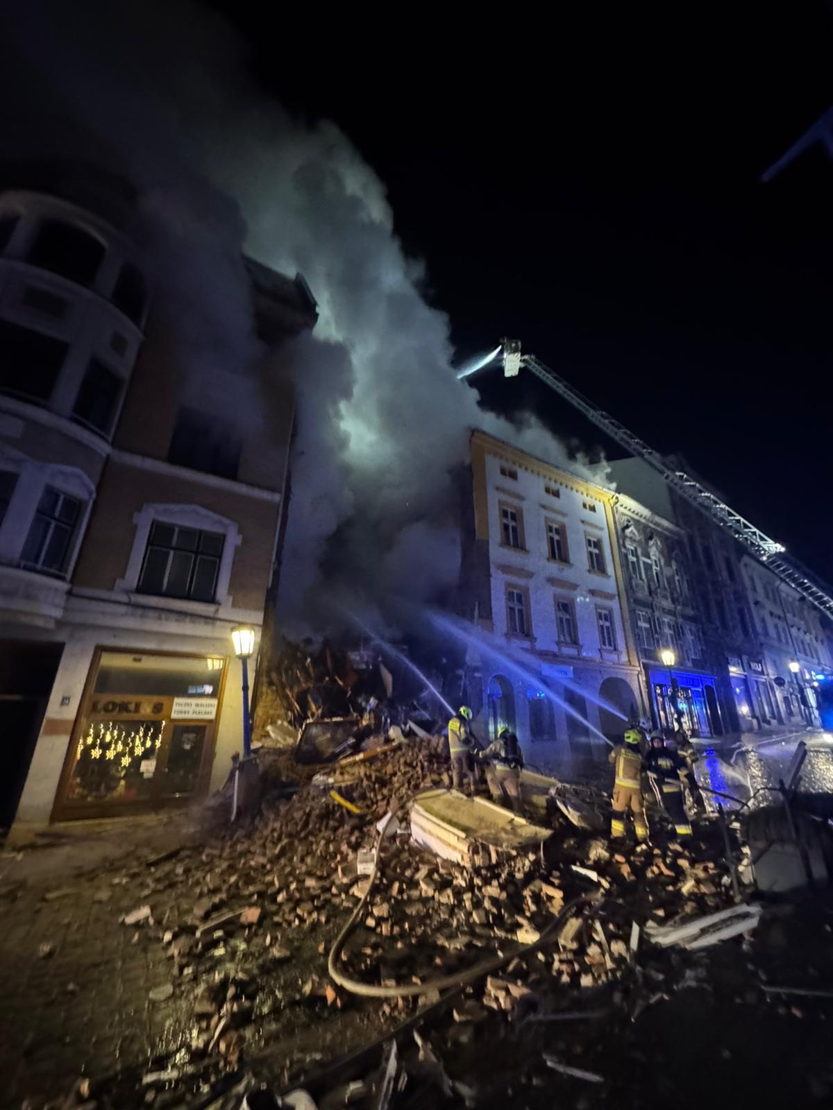 Cieszyn, wybuch i pożar w kamienicy