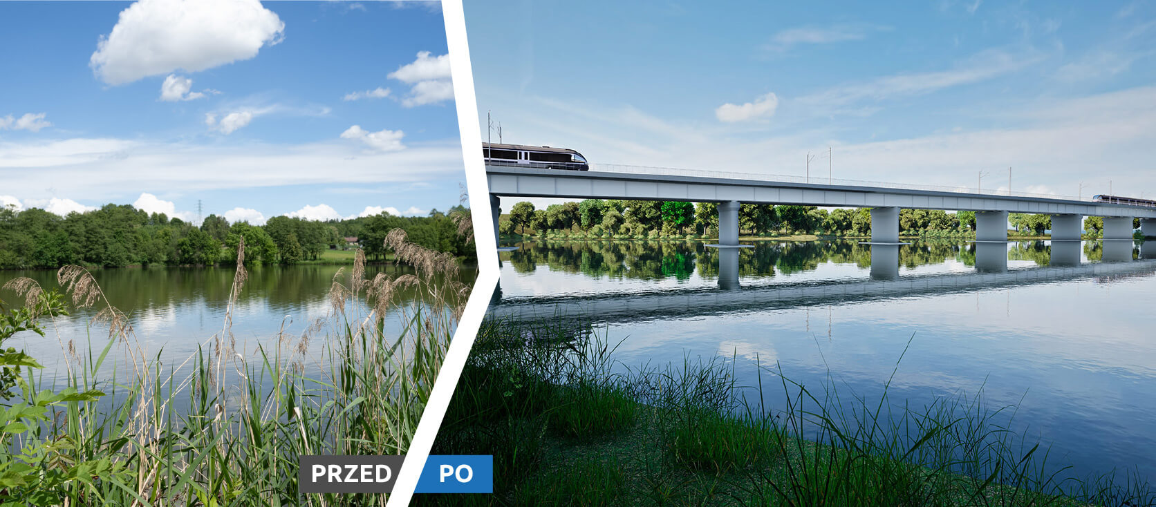 Nowy, ponad 600-metrowy most w Zebrzydowicach – wizualizacja