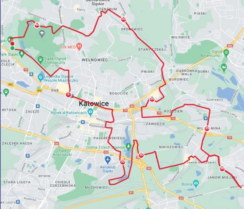 Trasa Silesia Marathon 2024