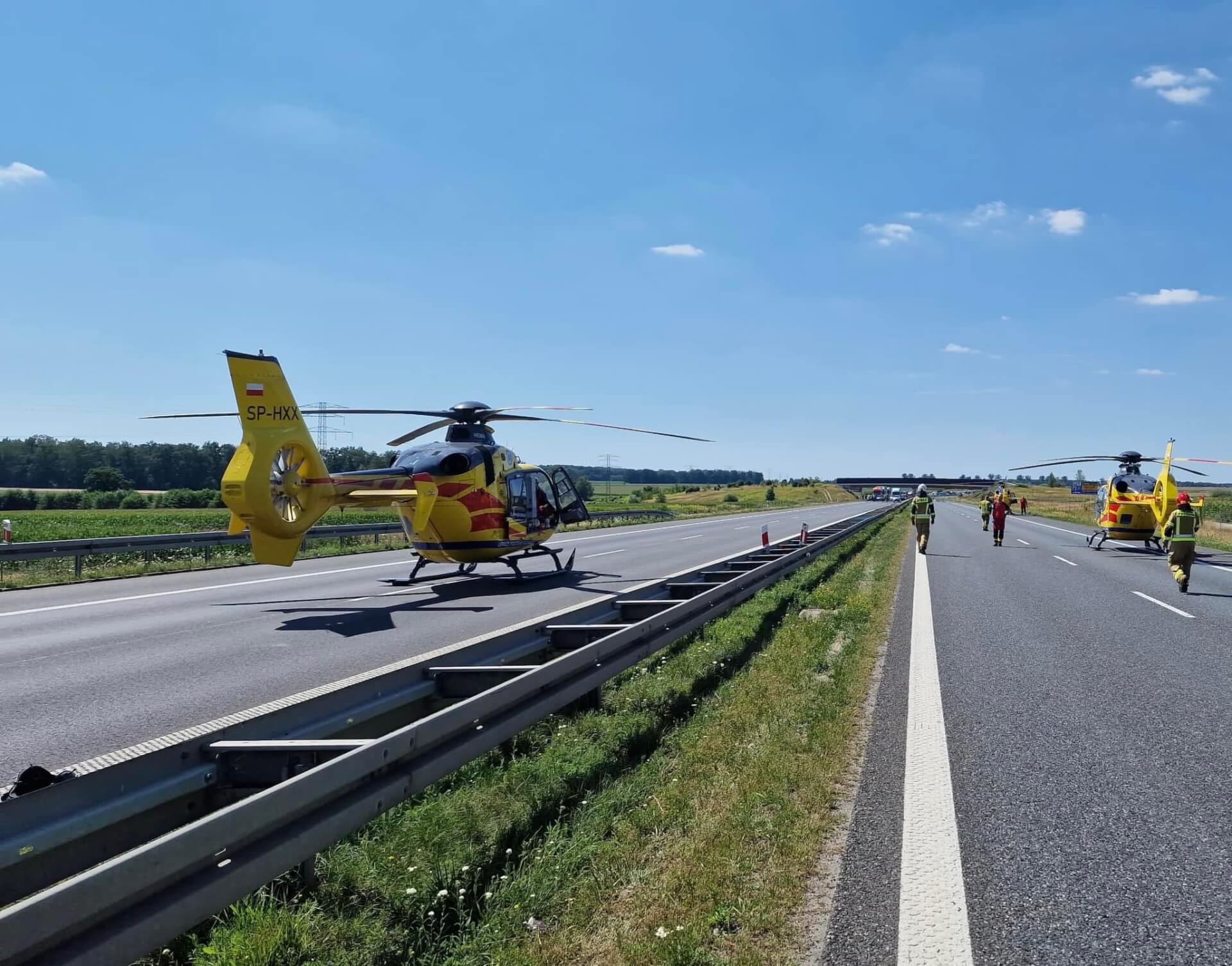 Do wypadku na autostradzie A4 doszło ok. godz. 13:00; fot. Policja Śląska